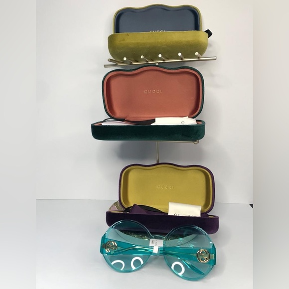 New - Authentic Gucci 0965 Light Blue 001 Logo Summer Oversized Sunglasses GG0… - Picture 13 of 14